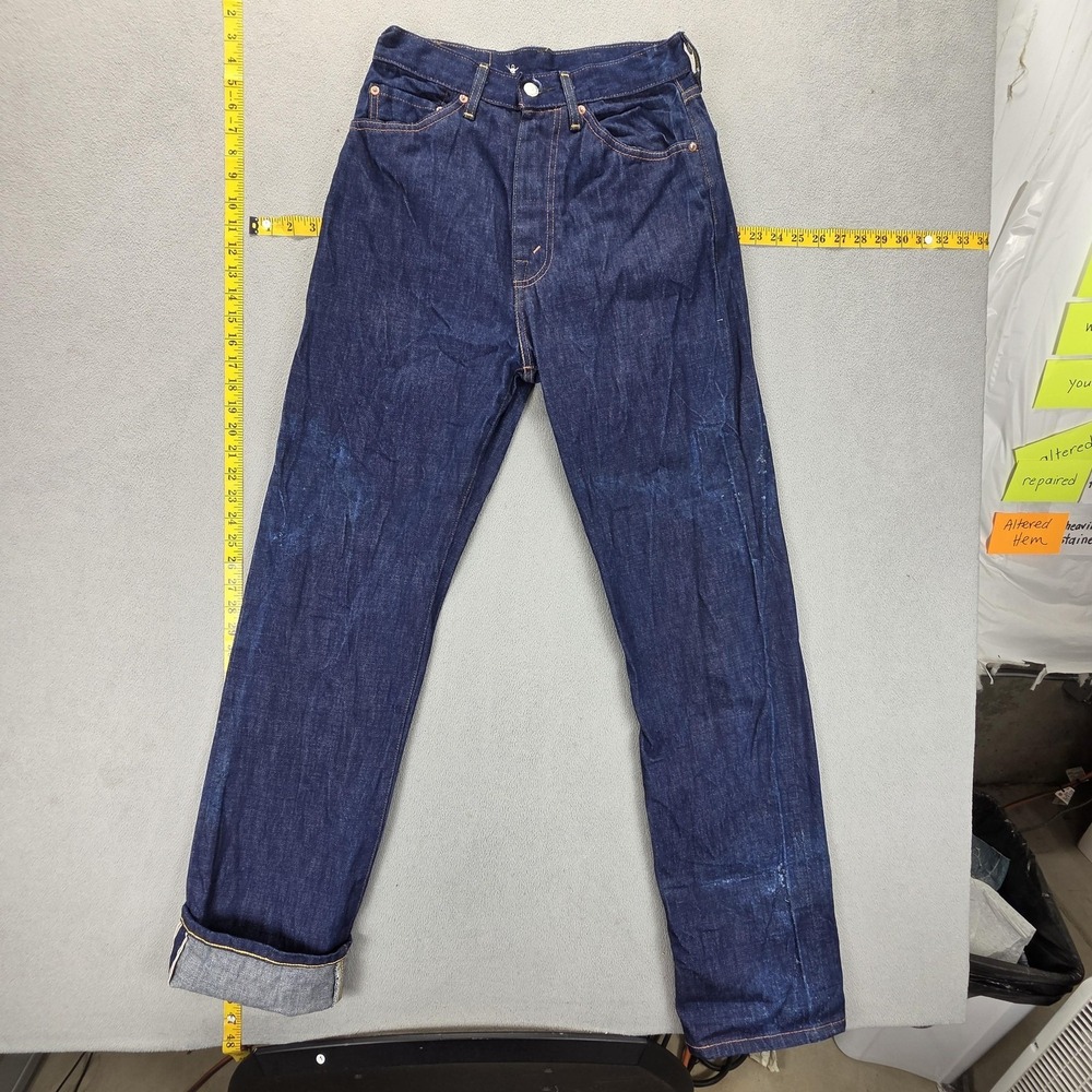 Levis 701 Jeans Womens Blue LVC Raw Denim High Rise Straight Fits 26x33